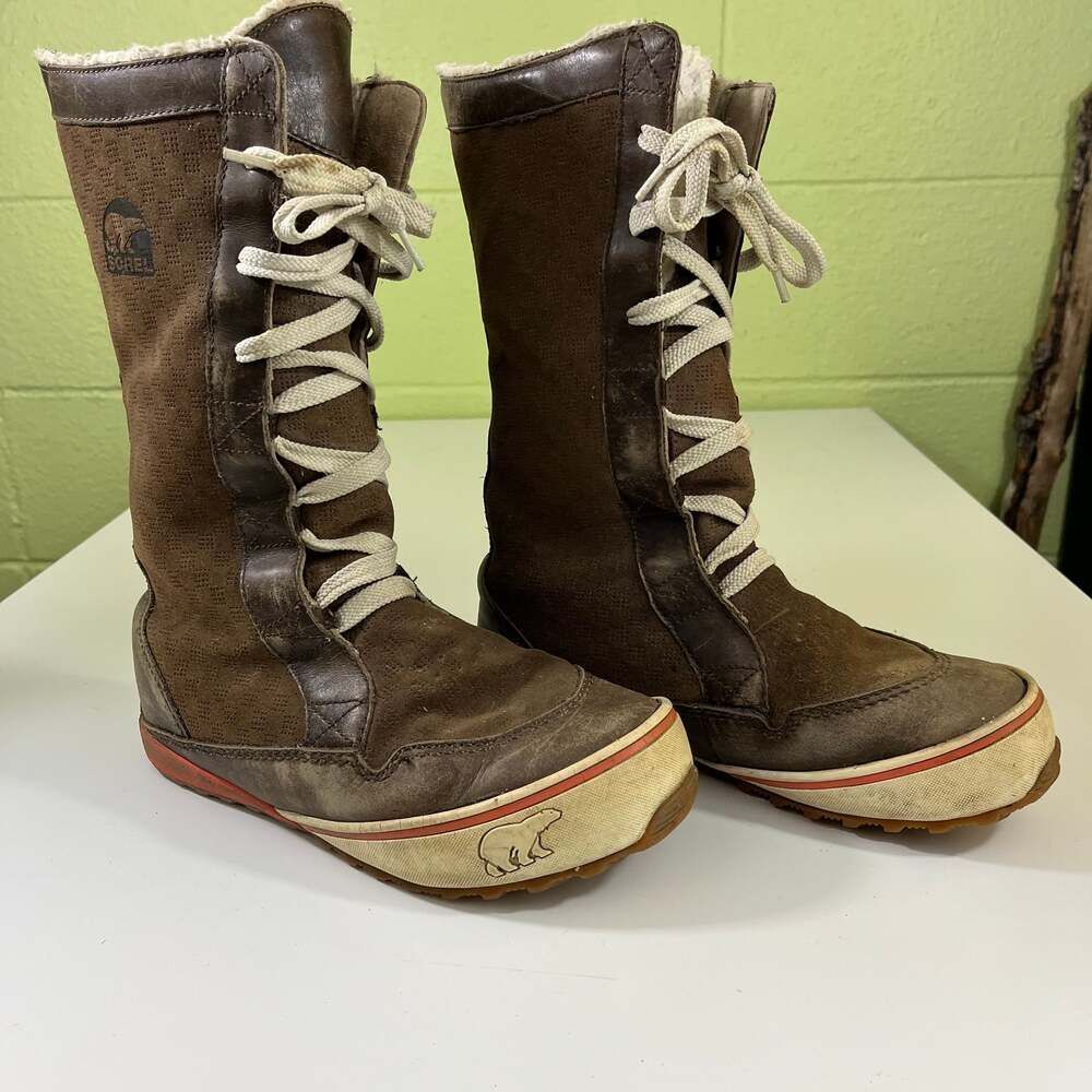Sorel Mackenzie Lace Up Tall Waterproof Brown Women's Boots